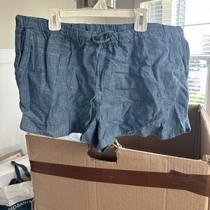 Women’s Blue Casual Shorts- Cotton